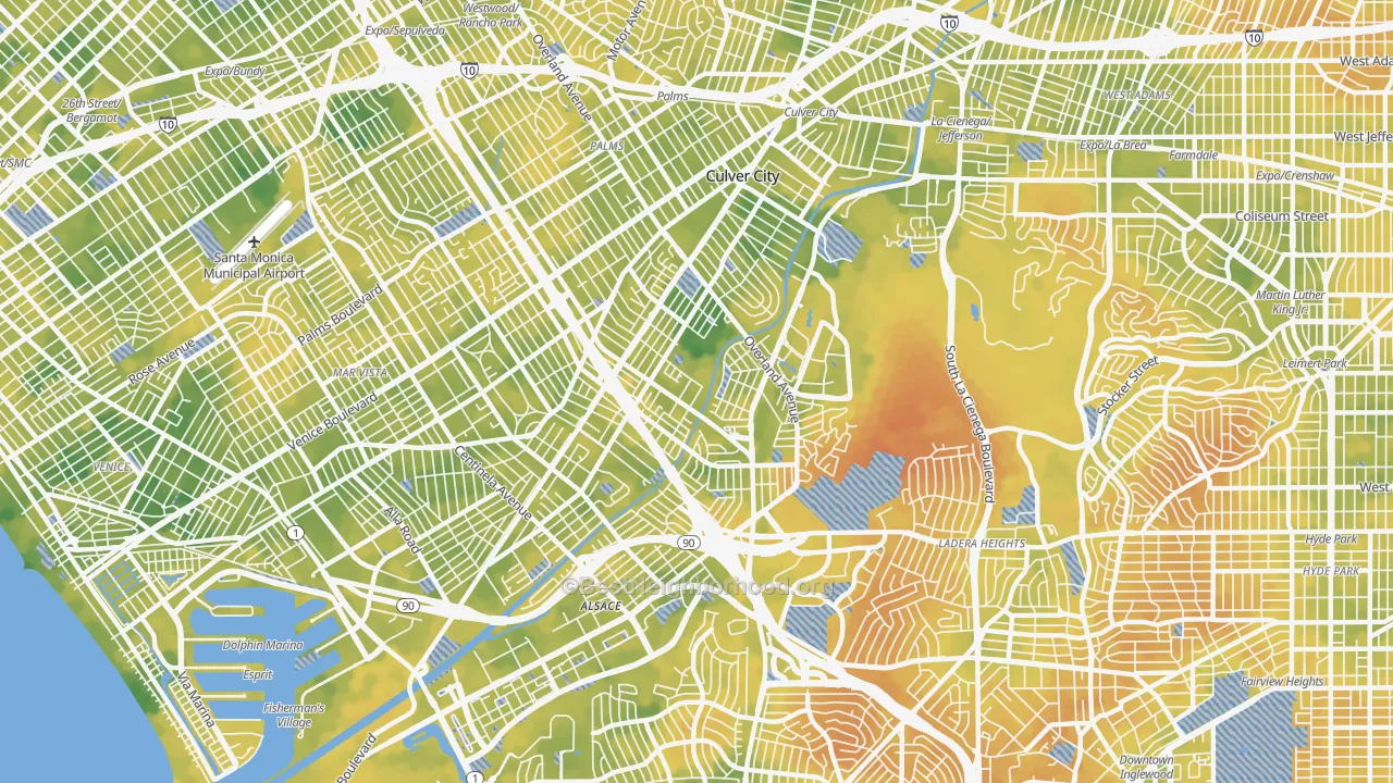 Bike Grade map of Culver City, CA