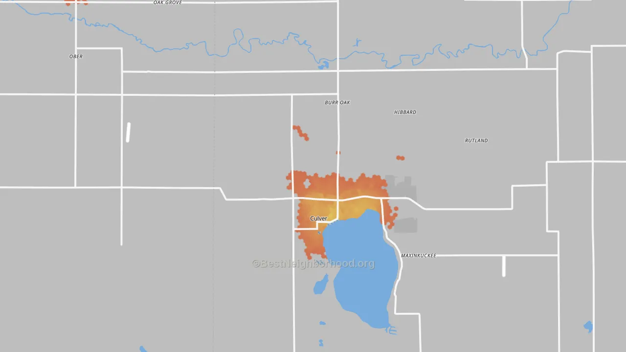 Bike Grade map of Culver, IN