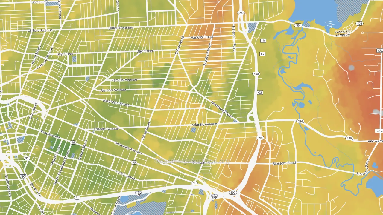 Bike Grade map of Culver-Winton, Rochester, NY