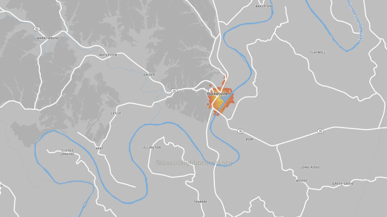 Bike Grade map of Cumberland County, KY