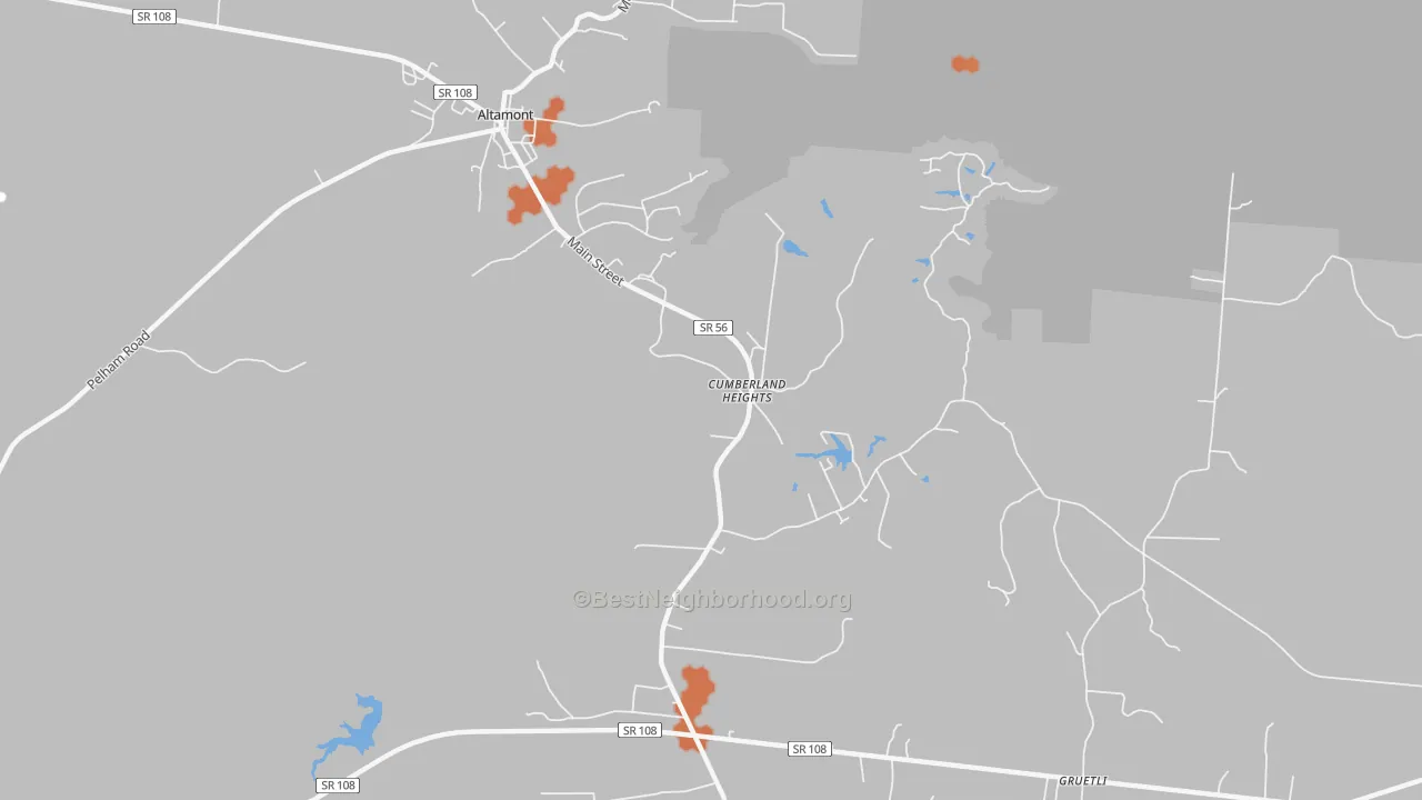 Bike Grade map of Cumberland Heights, TN