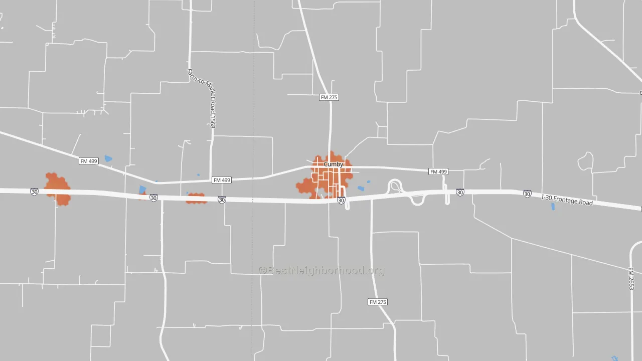 Bike Grade map of Cumby, TX