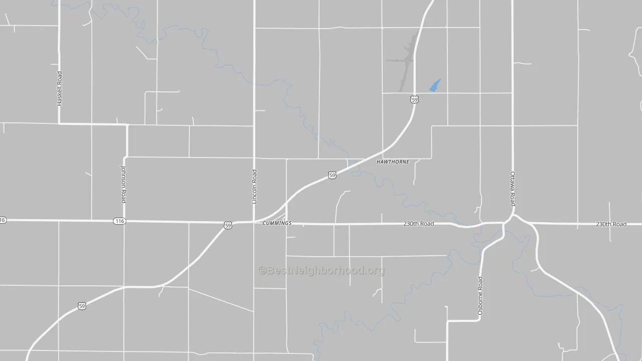 Bike Grade map of Cummings, KS