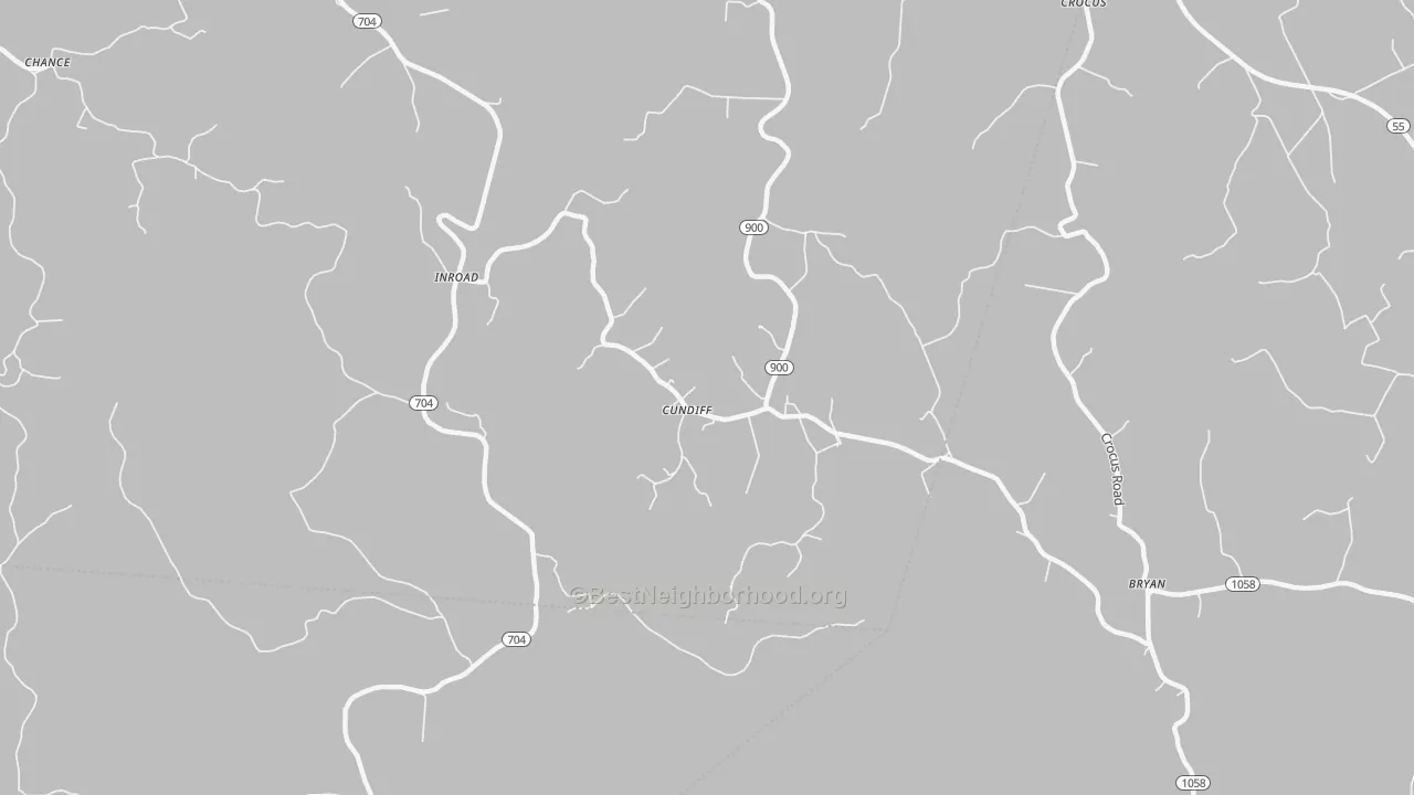 Bike Grade map of Cundiff, KY