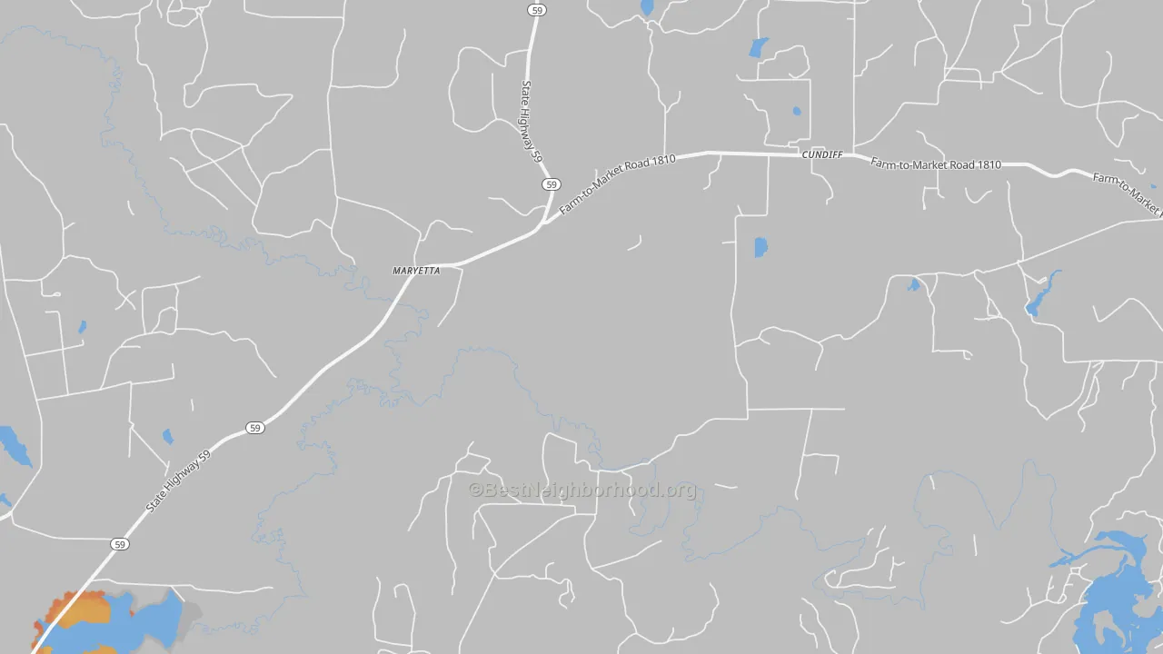 Bike Grade map of Cundiff, TX