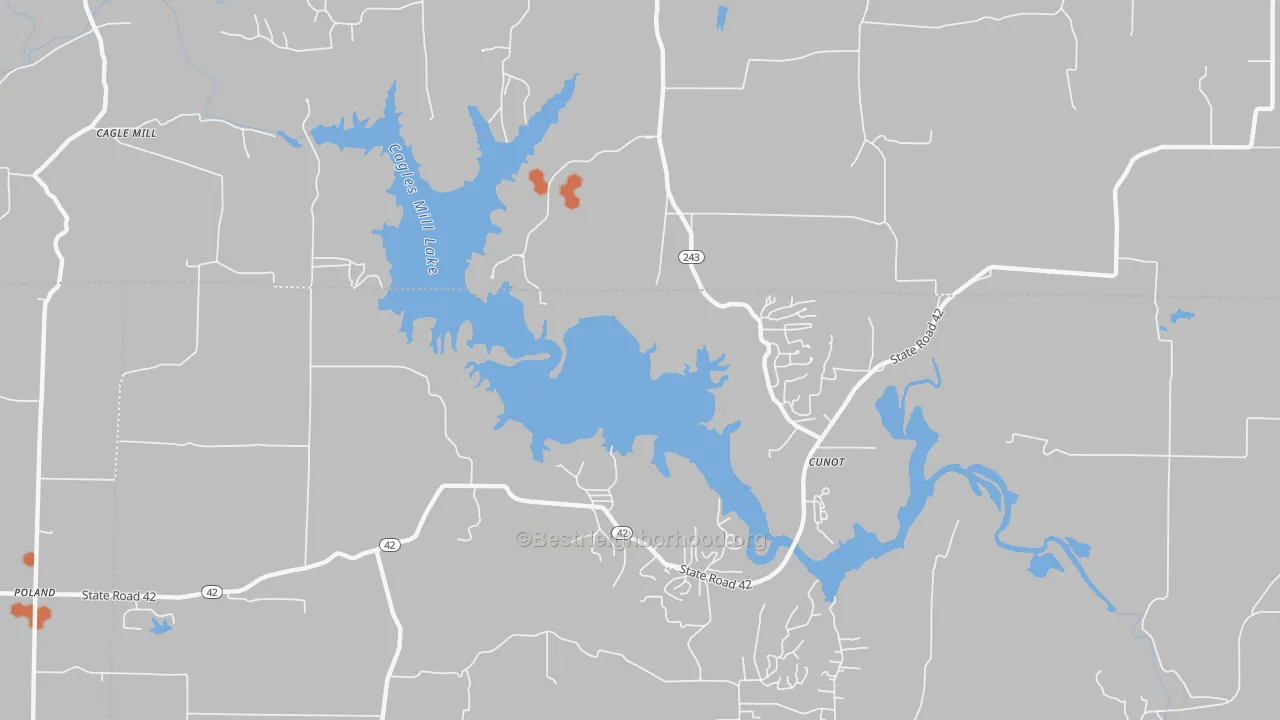 Bike Grade map of Cunot, IN