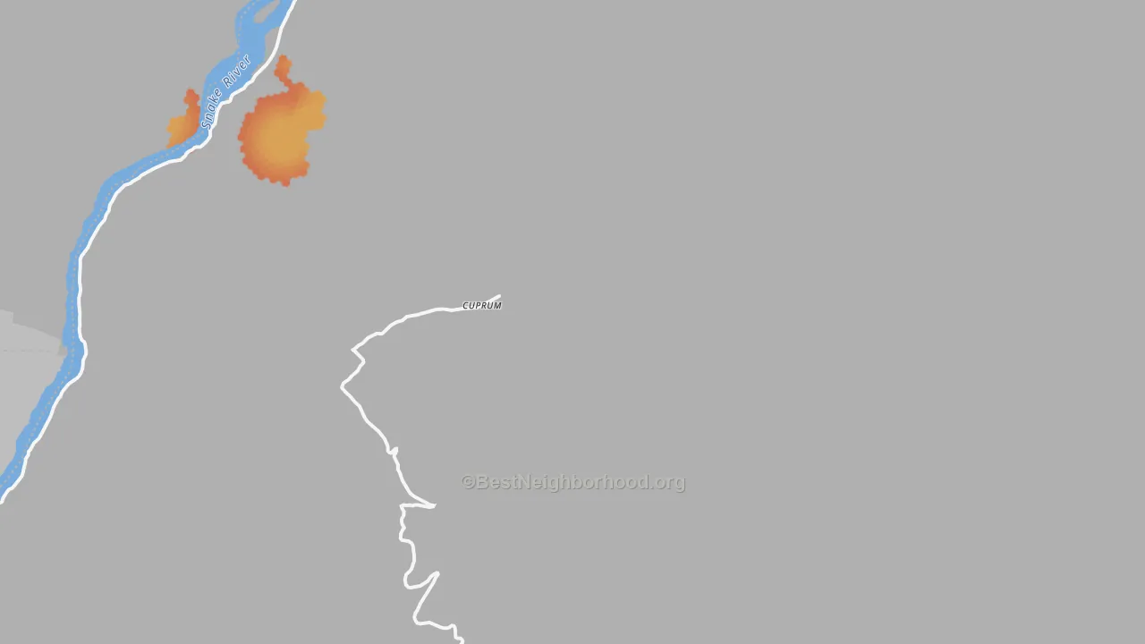 Bike Grade map of Cuprum, ID