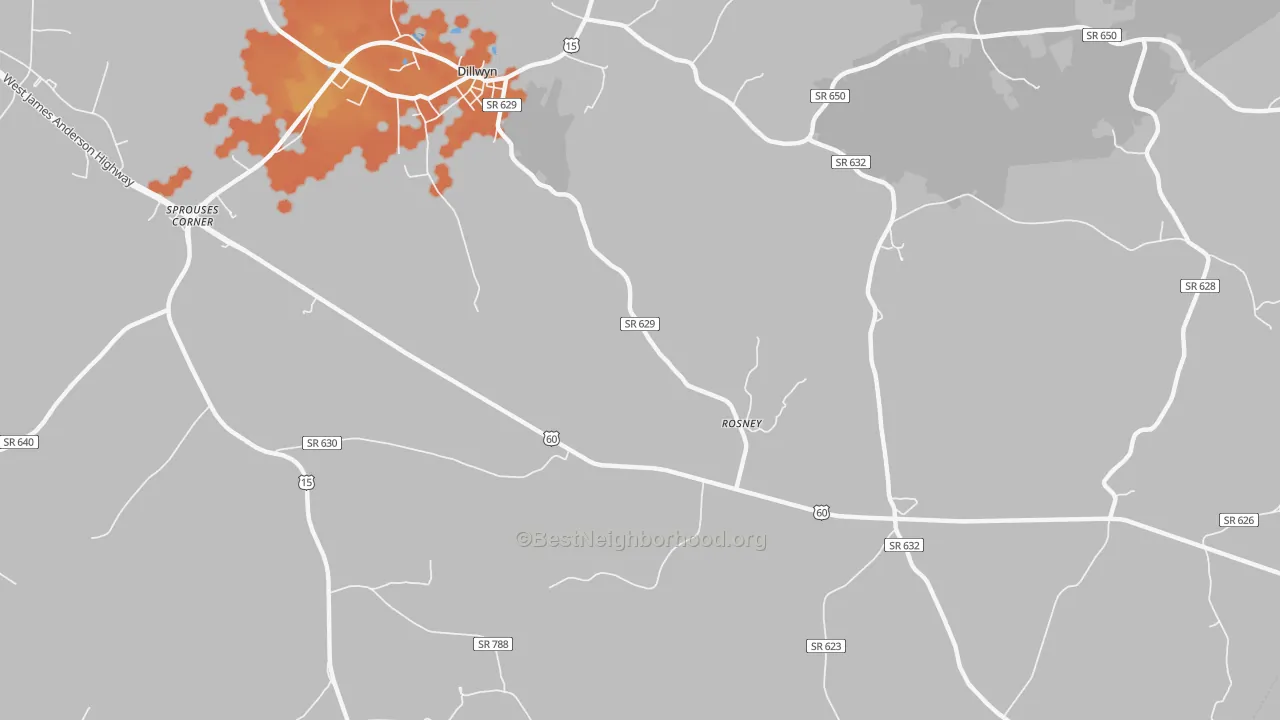Bike Grade map of Curdsville, VA