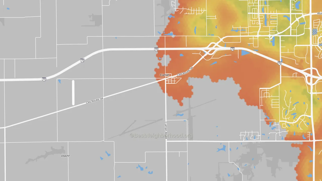Bike Grade map of Curran, IL