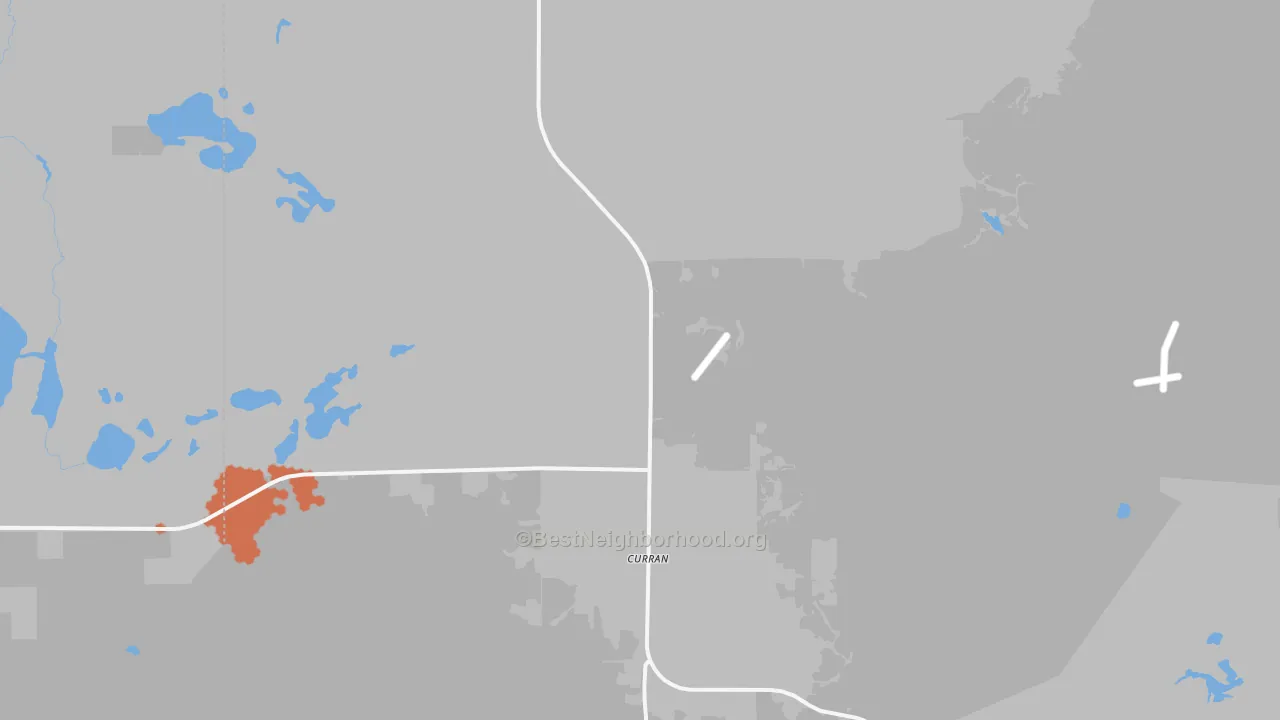 Bike Grade map of Curran, MI