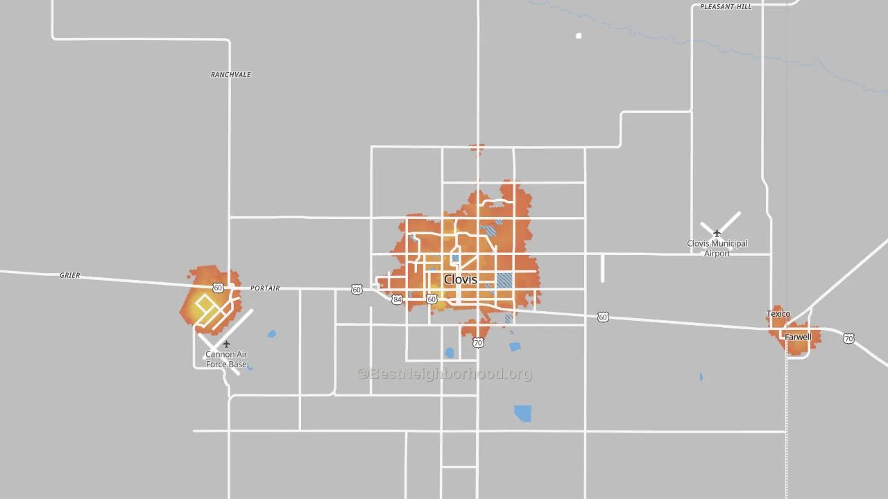 Bike Grade map of Curry County, NM
