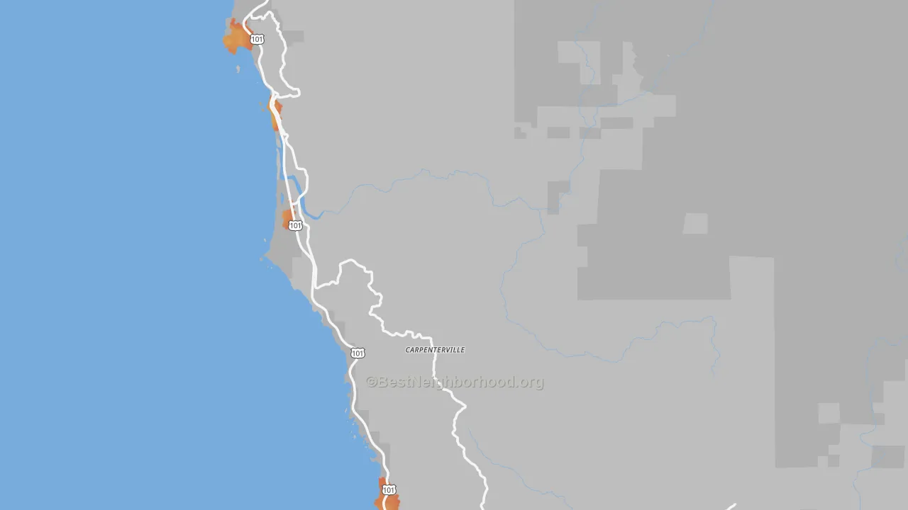 Bike Grade map of Curry County, OR