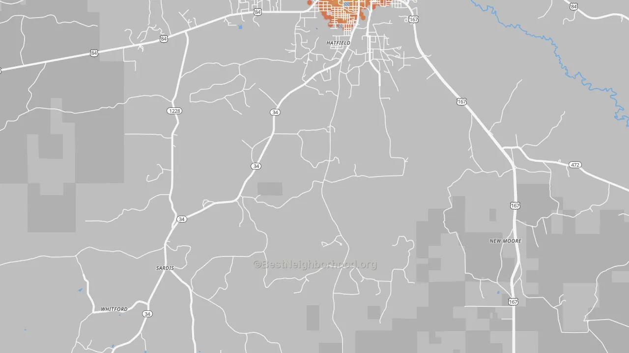 Bike Grade map of Curry, LA