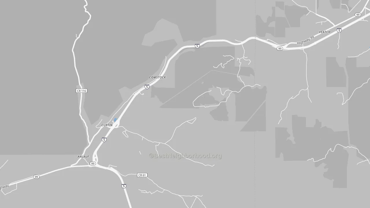 Bike Grade map of Curtin, OR