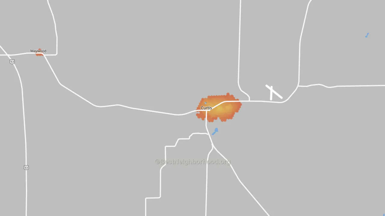 Bike Grade map of Curtis, NE