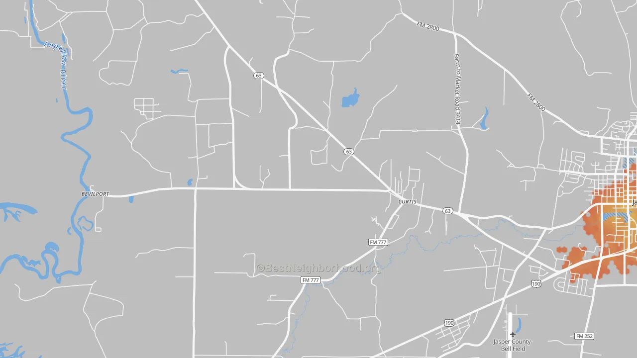 Bike Grade map of Curtis, TX