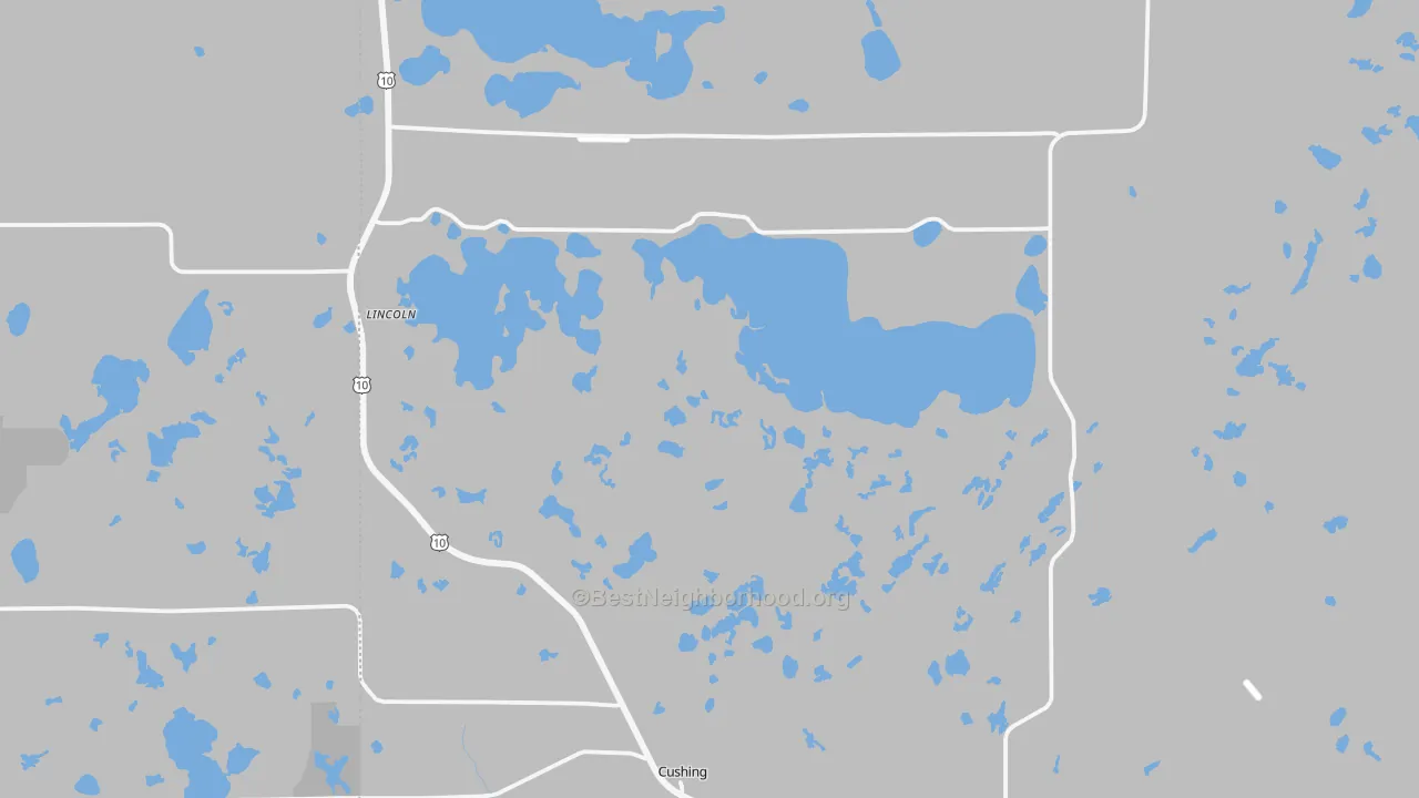 Bike Grade map of Cushing, MN