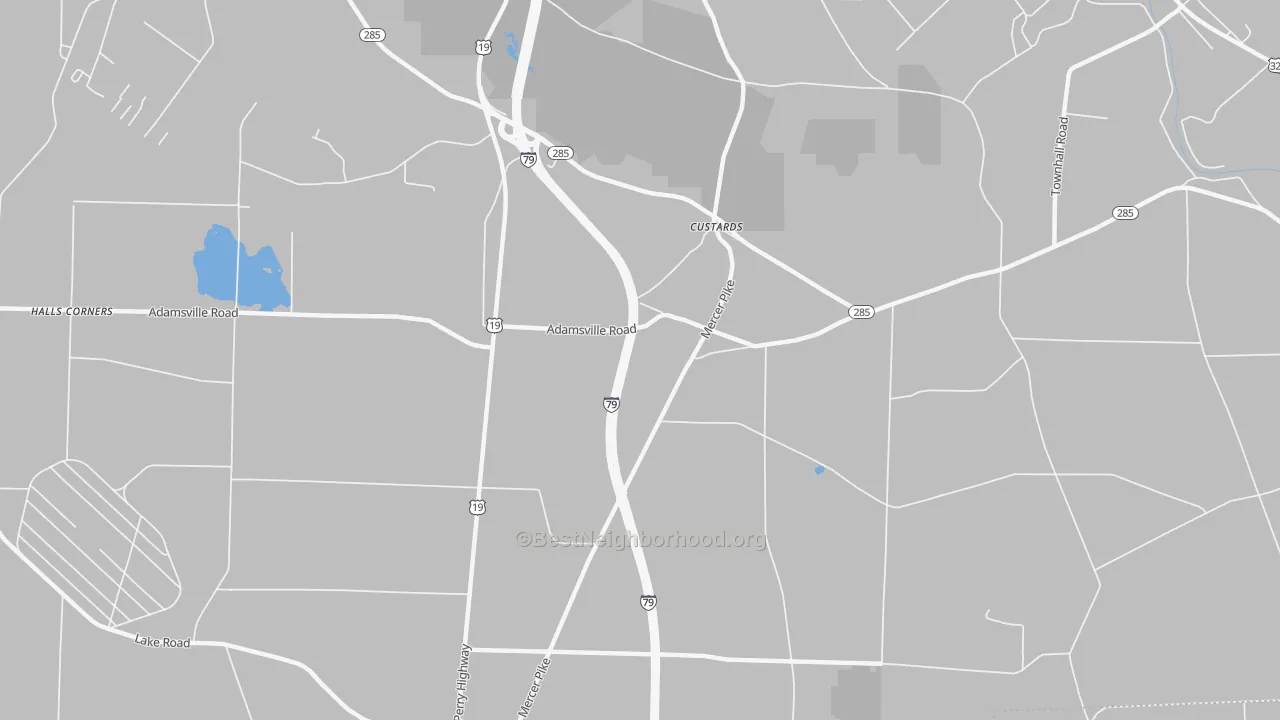 Bike Grade map of Custards, PA