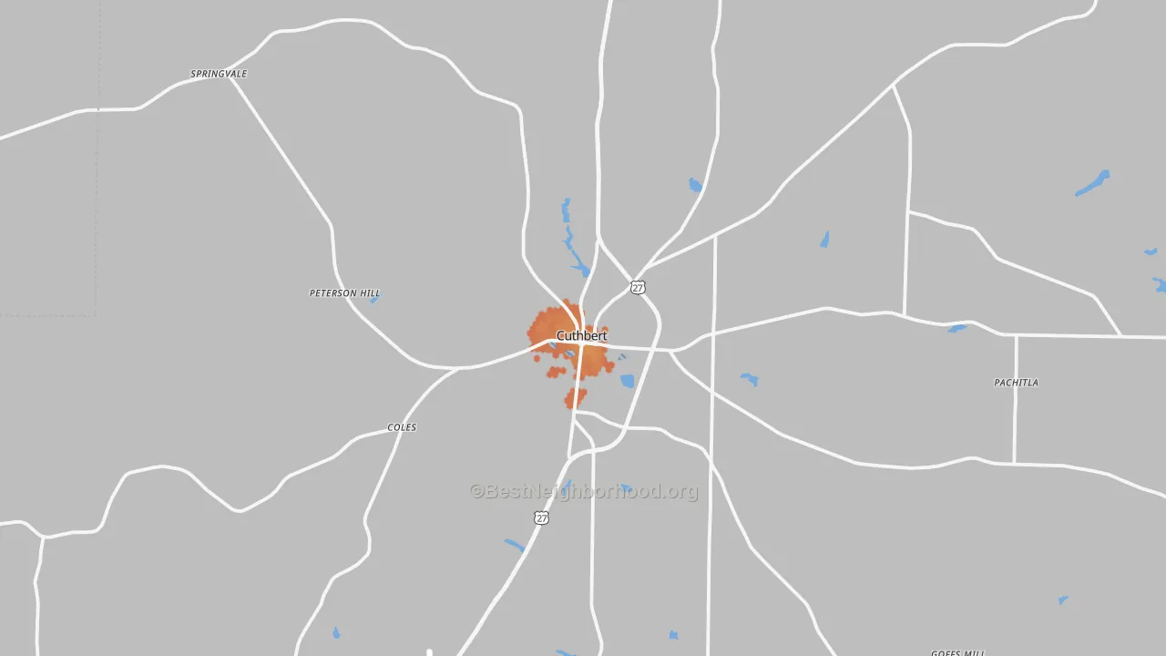 Bike Grade map of Cuthbert, GA