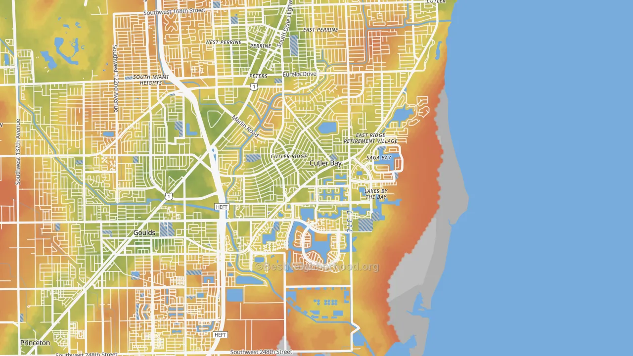 Bike Grade map of Cutler Bay, FL