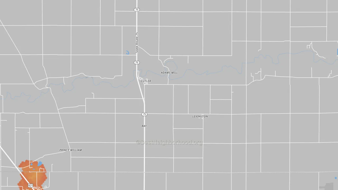 Bike Grade map of Cutler, IN