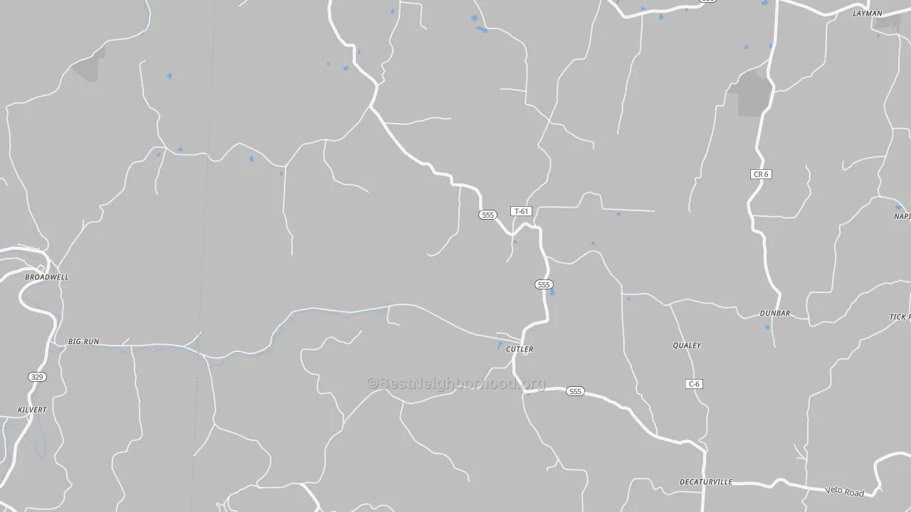 Bike Grade map of Cutler, OH