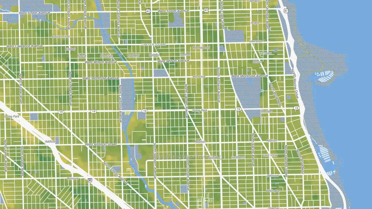 Bike Grade map of Cuyler, Chicago, IL