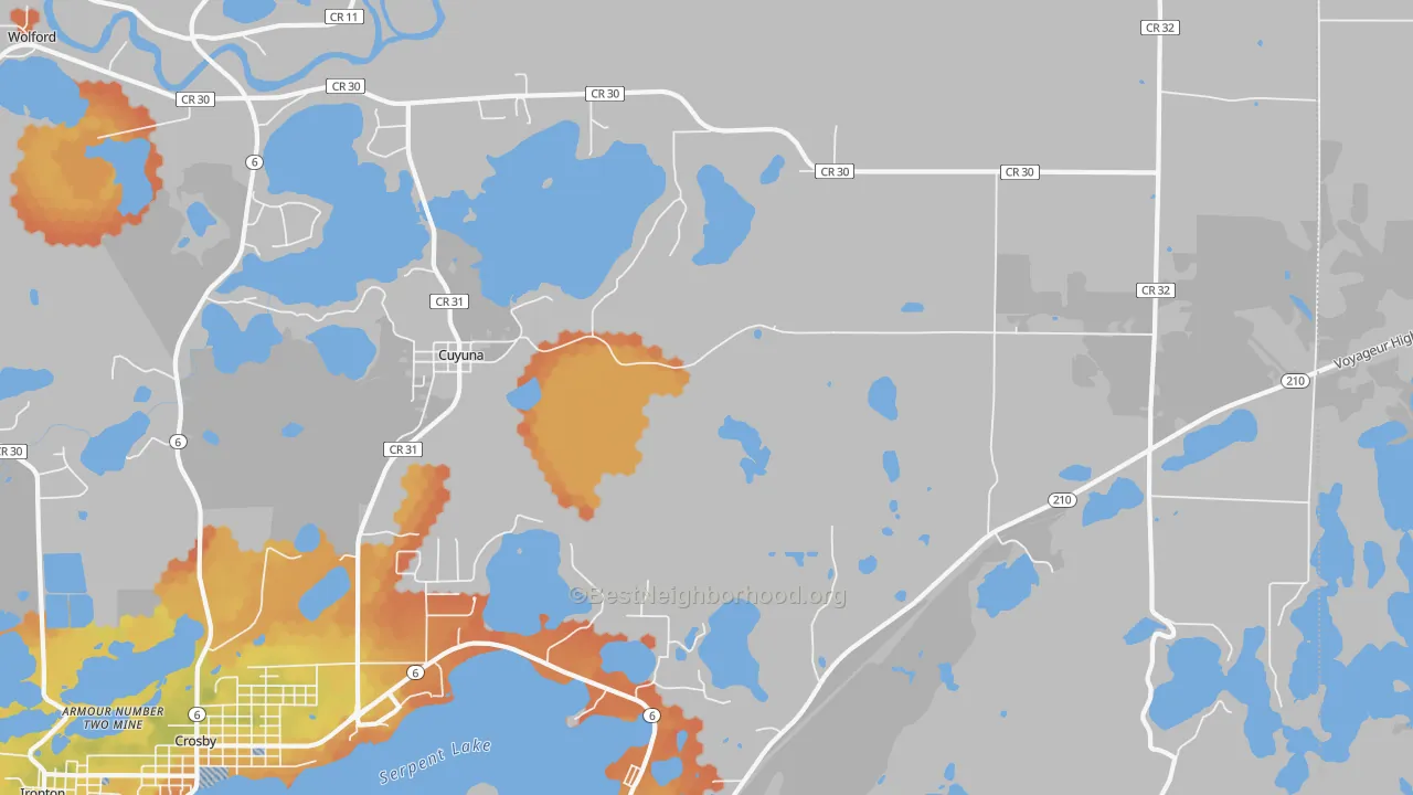 Bike Grade map of Cuyuna, MN