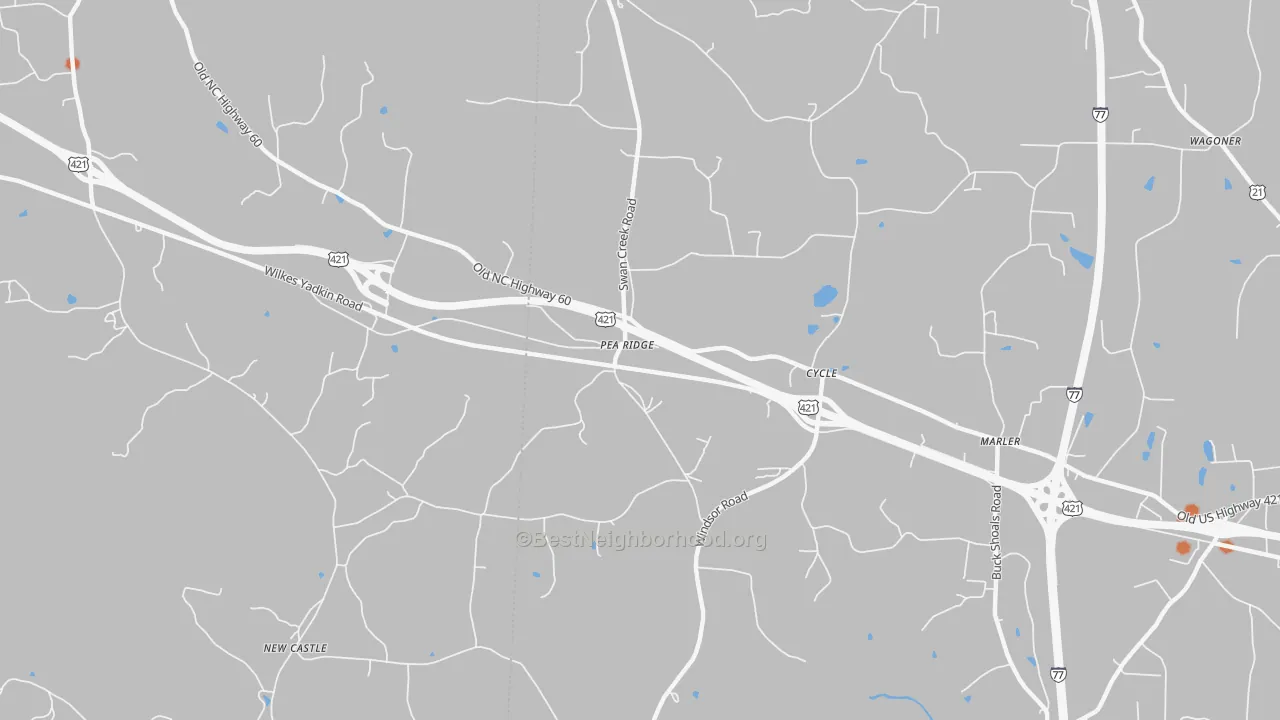 Bike Grade map of Cycle, NC