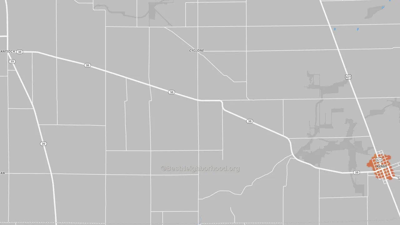 Bike Grade map of Cyclone, IN