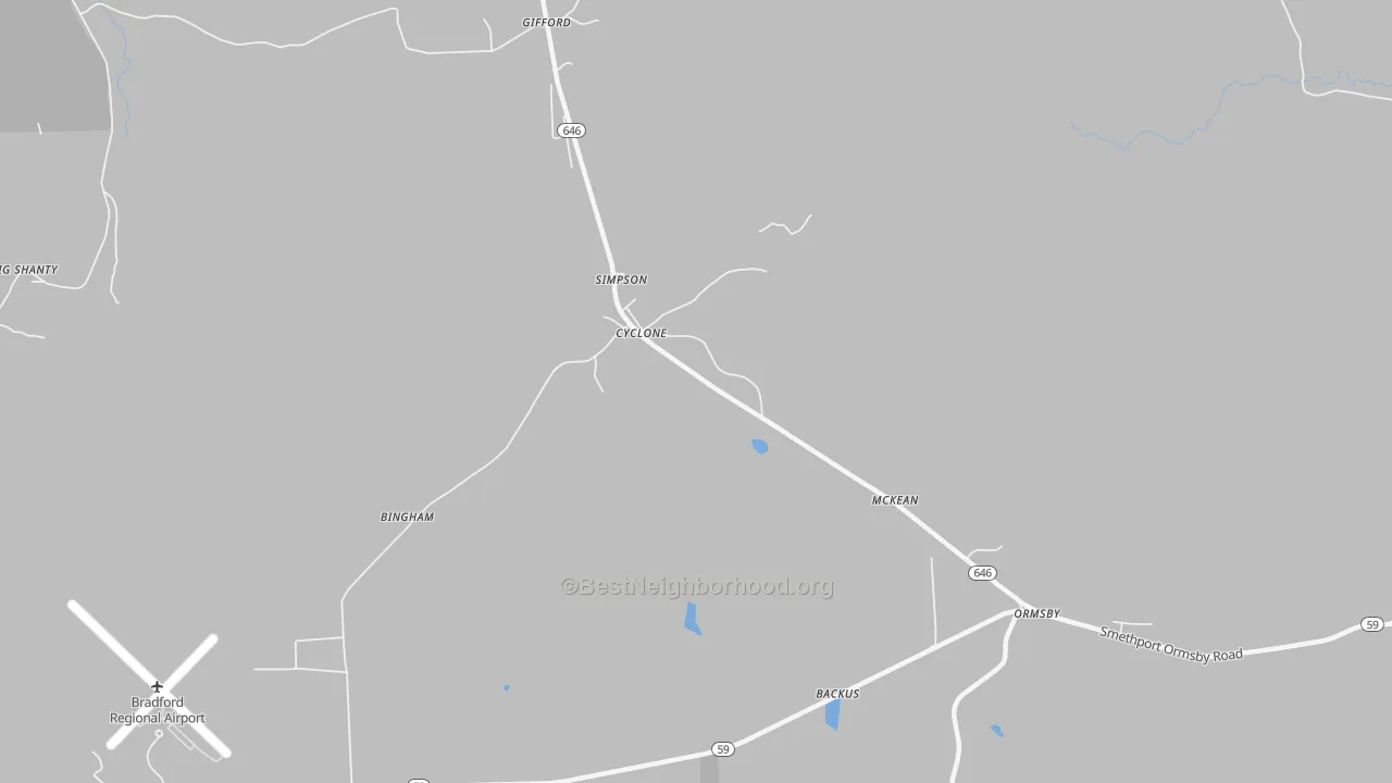 Bike Grade map of Cyclone, PA