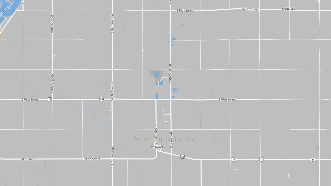Bike Grade map of Cylinder, IA