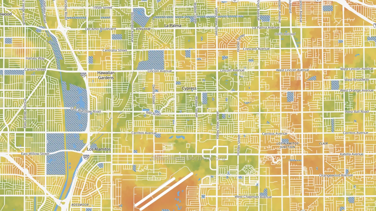 Bike Grade map of Cypress, CA
