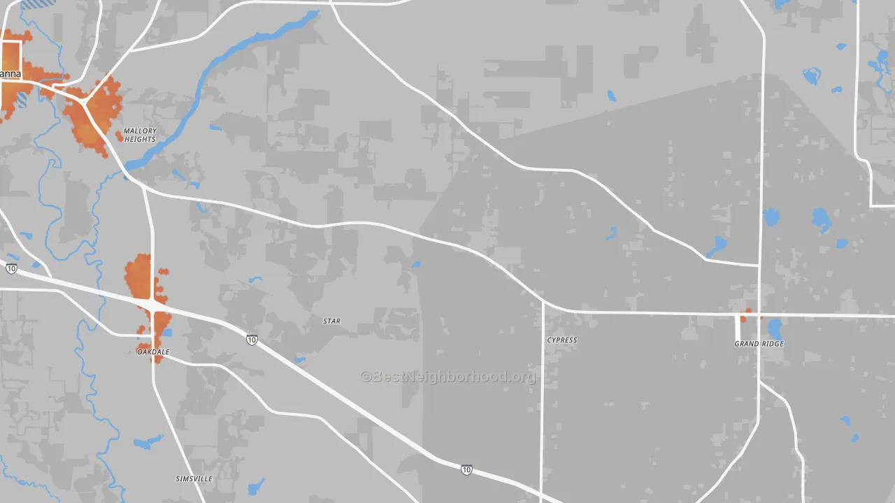 Bike Grade map of Cypress, FL