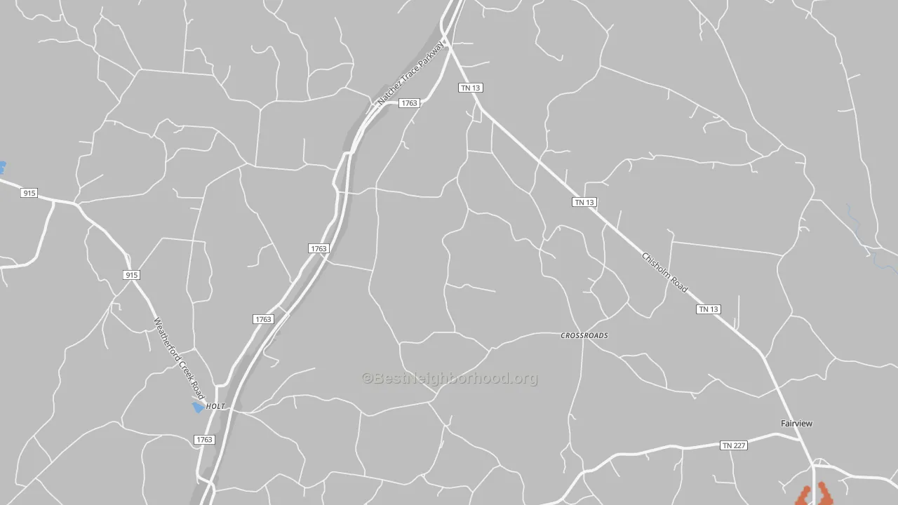 Bike Grade map of Cypress Inn, TN