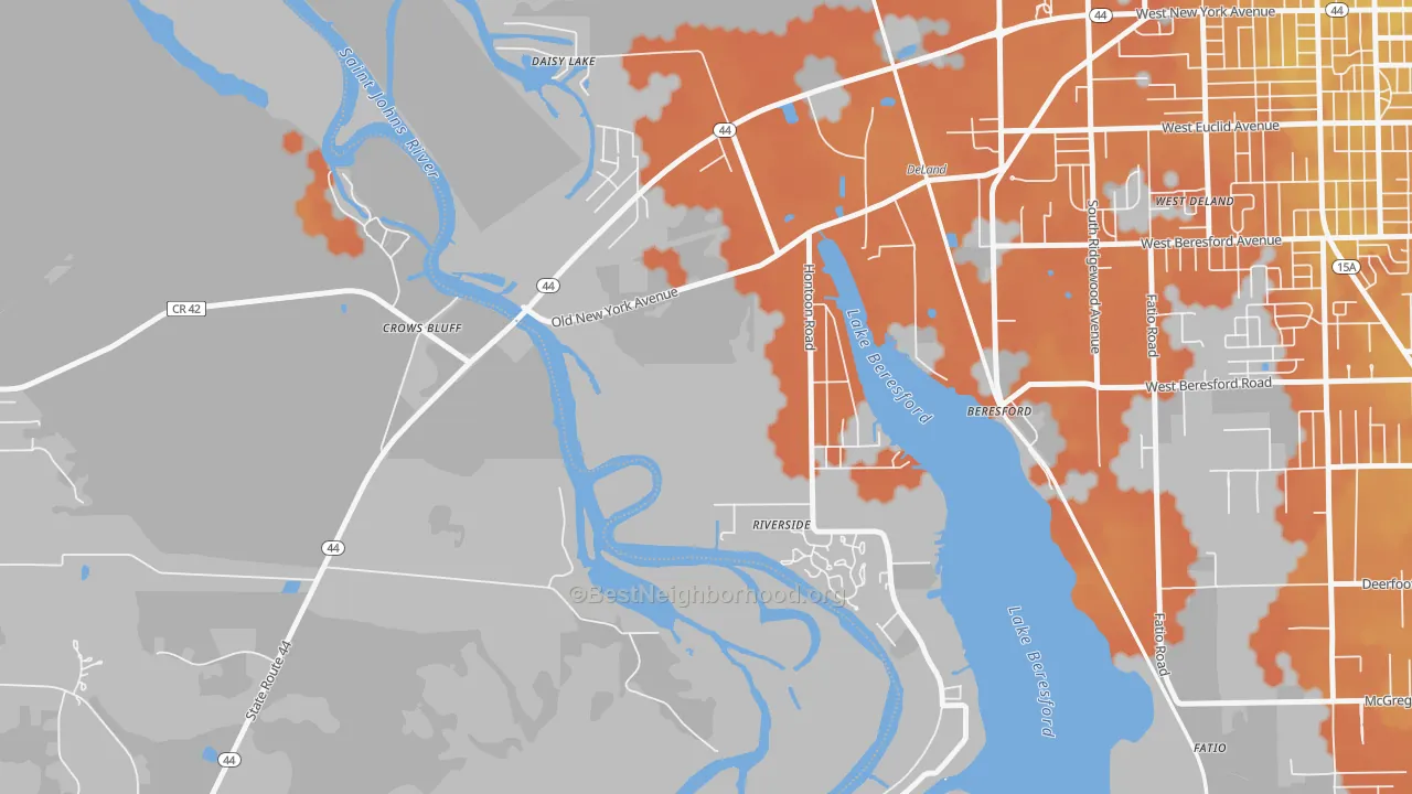Bike Grade map of Cypress Lake Estates, FL