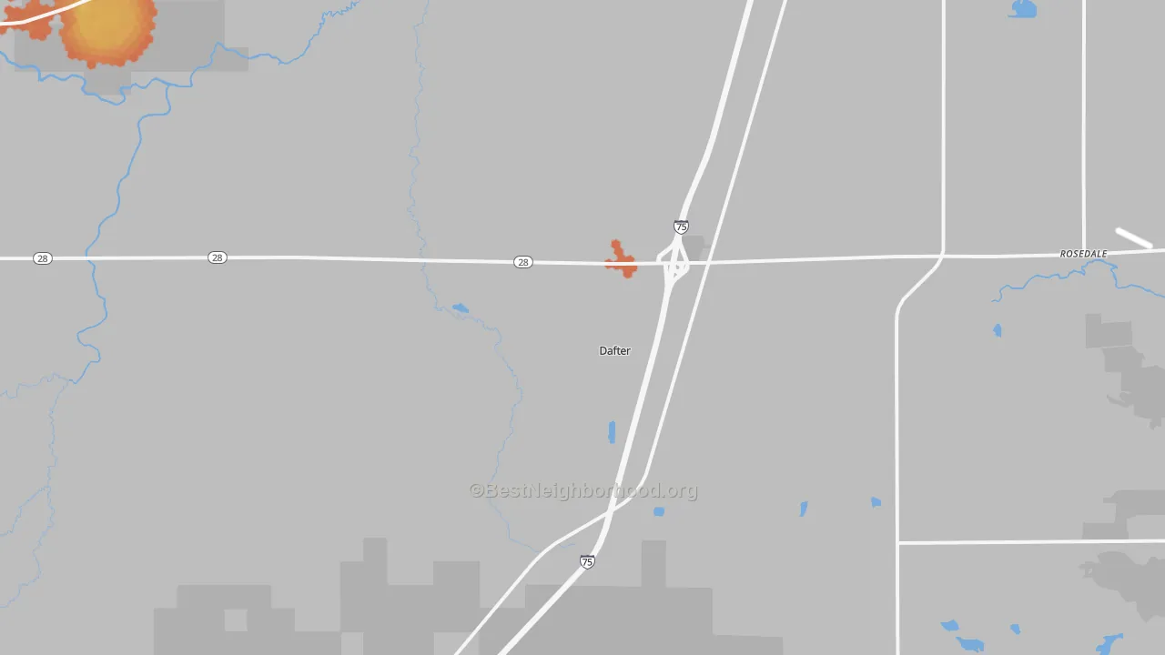 Bike Grade map of Dafter, MI