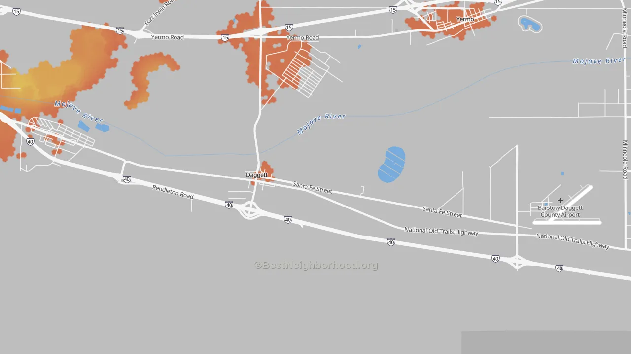 Bike Grade map of Daggett, CA