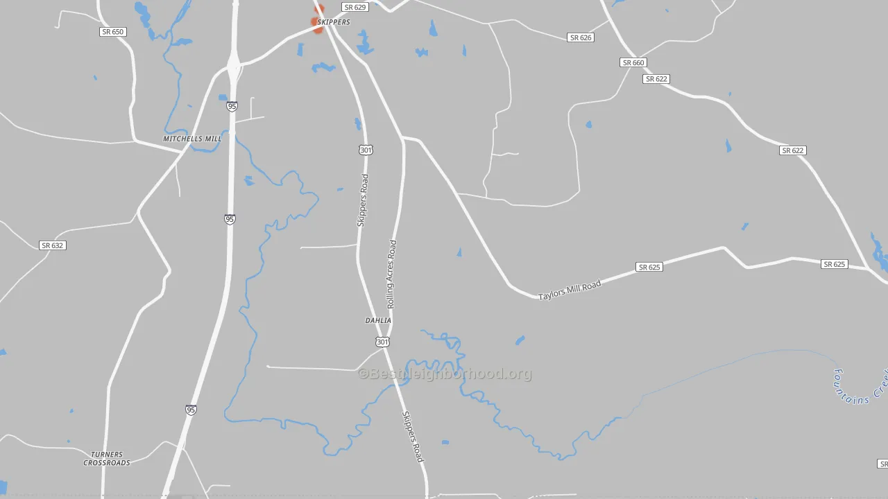 Bike Grade map of Dahlia, VA