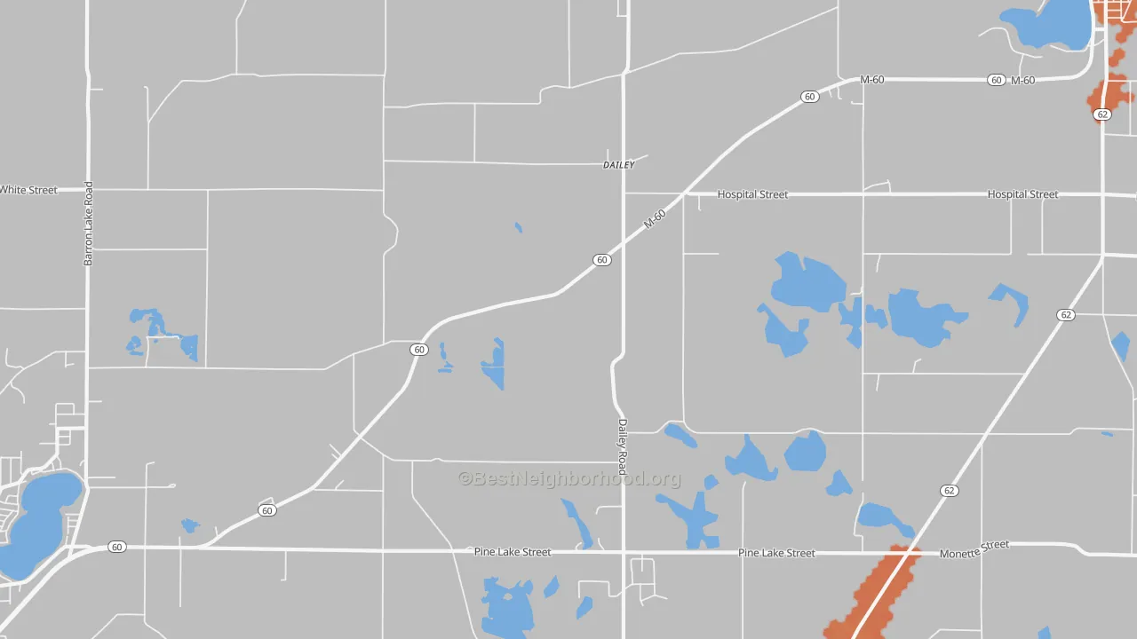 Bike Grade map of Dailey, MI
