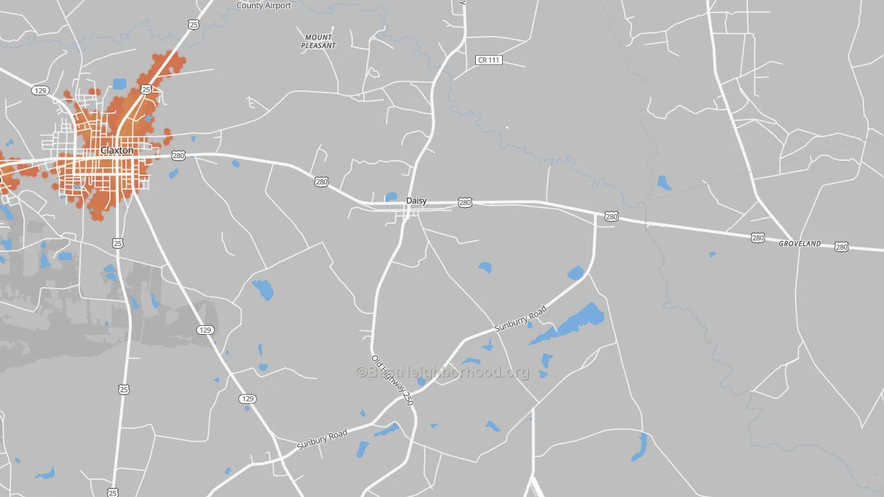 Bike Grade map of Daisy, GA