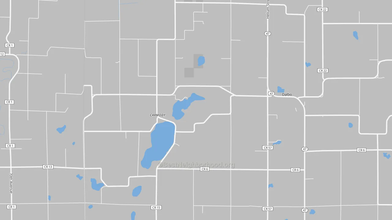 Bike Grade map of Dalbo, MN