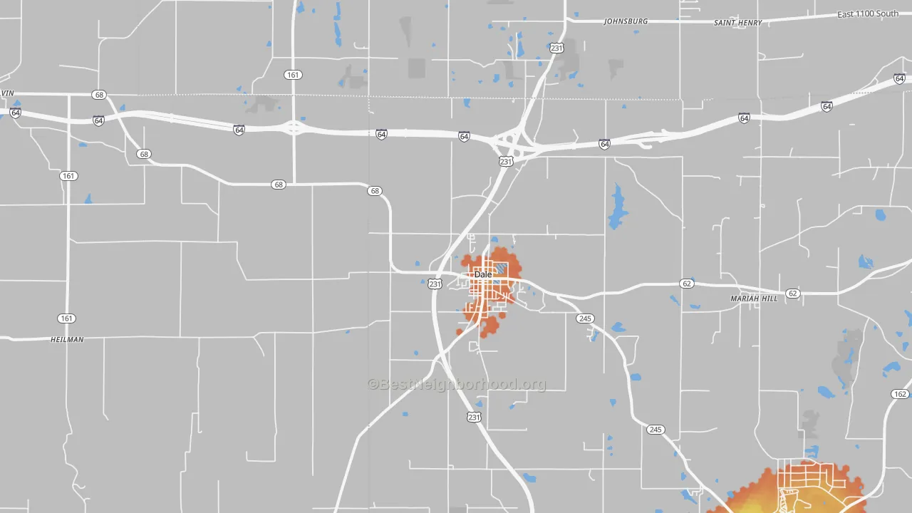 Bike Grade map of Dale, IN