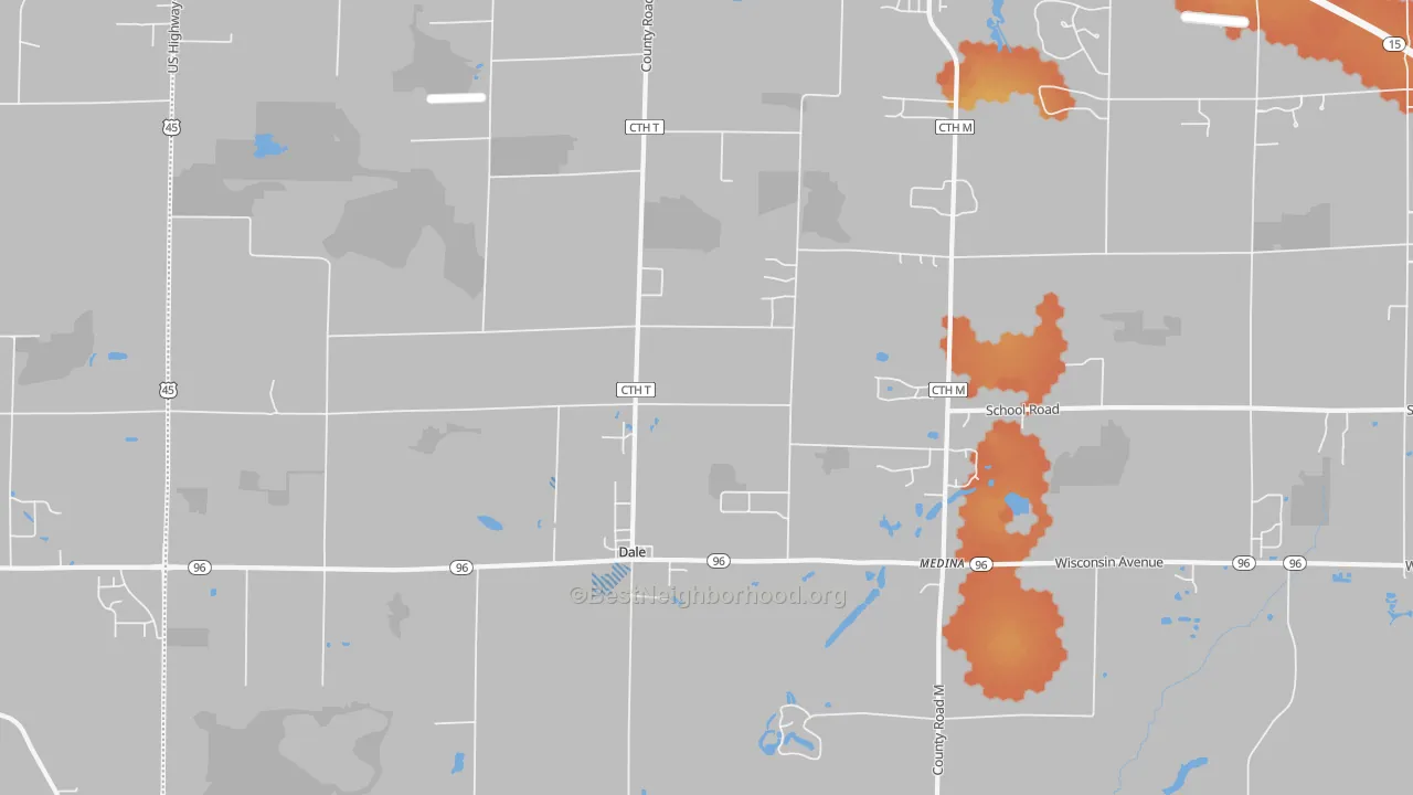 Bike Grade map of Dale, WI