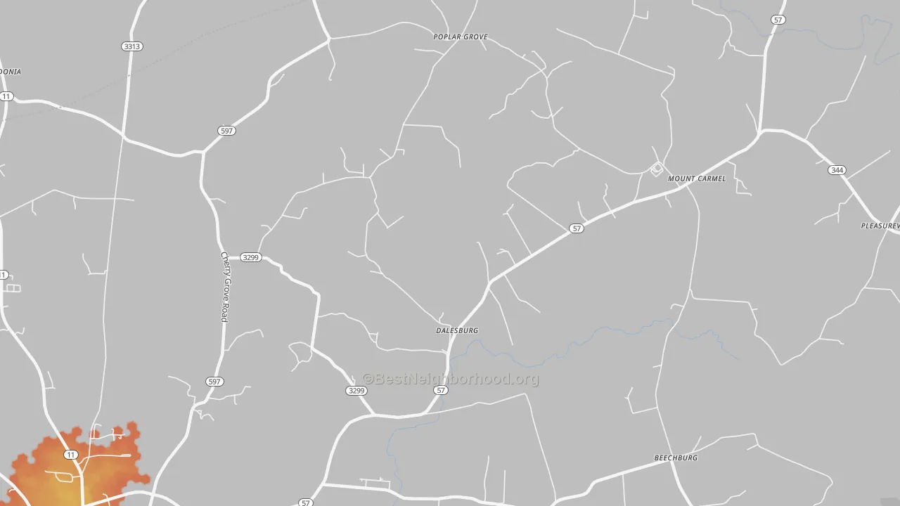 Bike Grade map of Dalesburg, KY