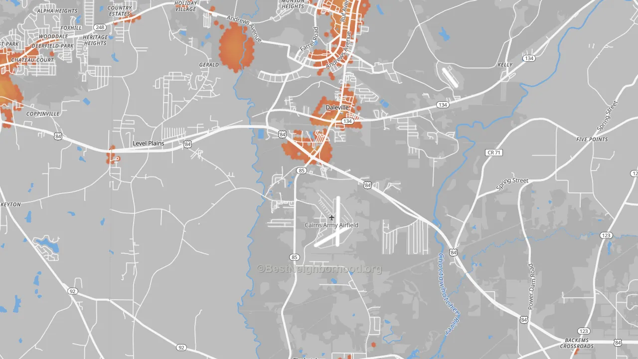 Bike Grade map of Daleville, AL