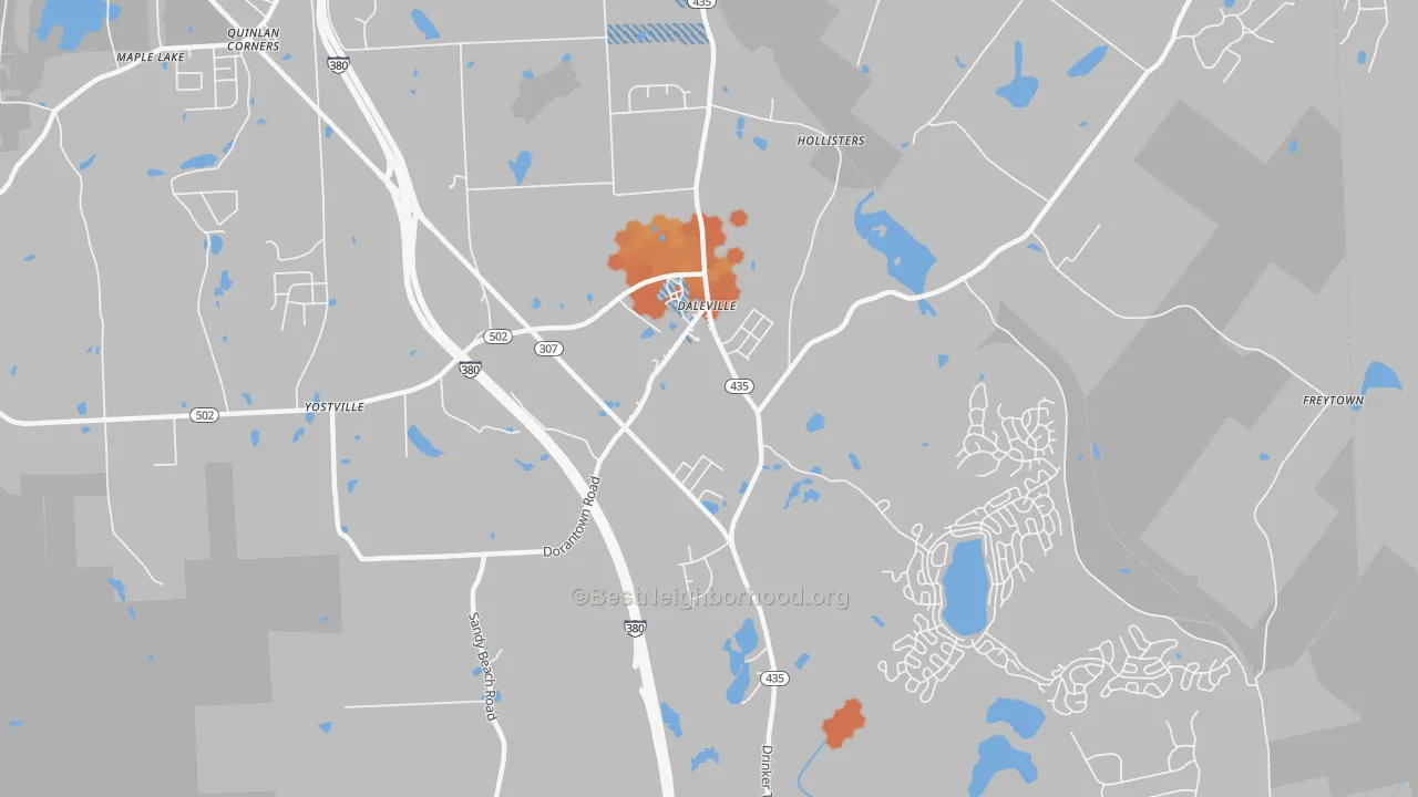Bike Grade map of Daleville, PA