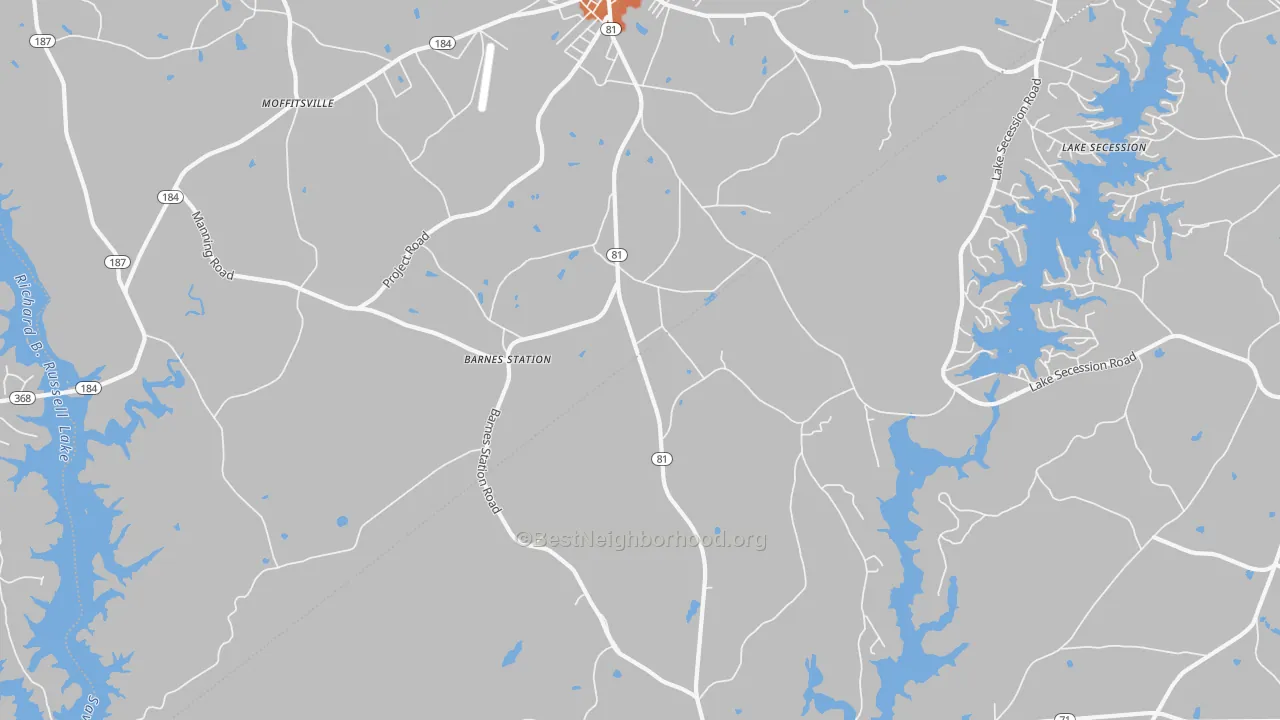Bike Grade map of Dalewood, SC