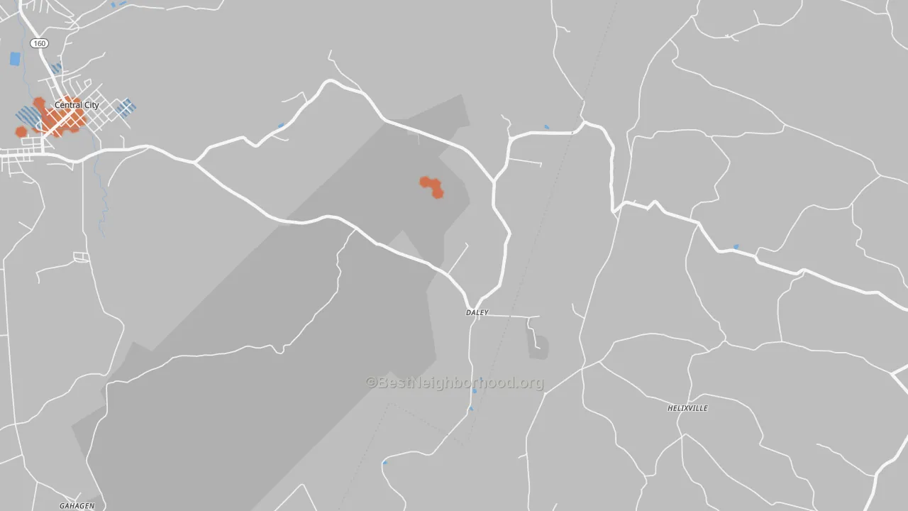 Bike Grade map of Daley, PA