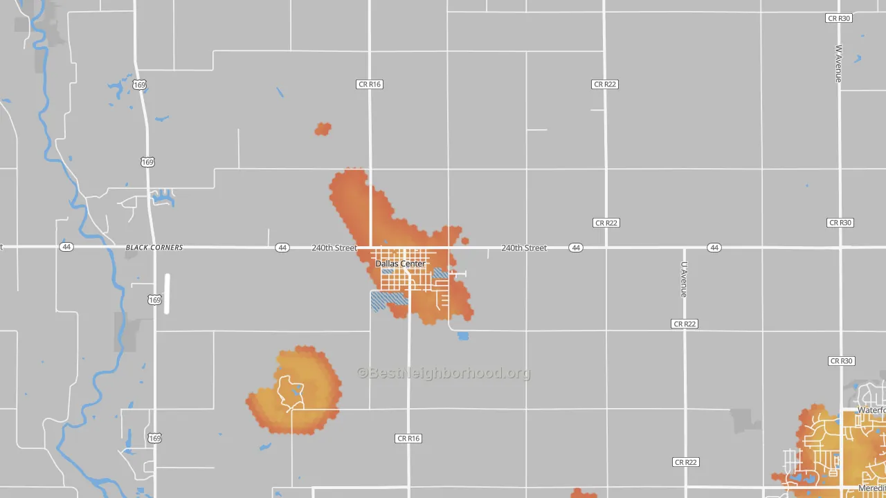 Bike Grade map of Dallas Center, IA